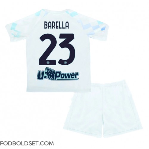 Inter Milan Nicolo Barella #23 Udebane Trøje Børn 2025-26 Kortærmet (+ Korte bukser)